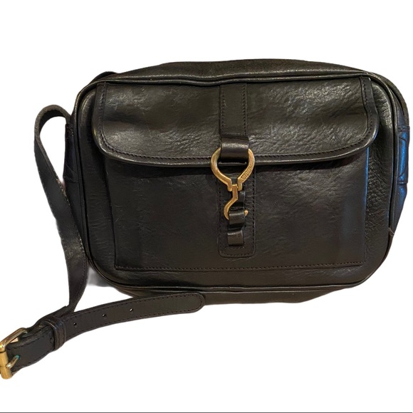 Vintage Ralph Lauren Black Leather Crossbody Bag